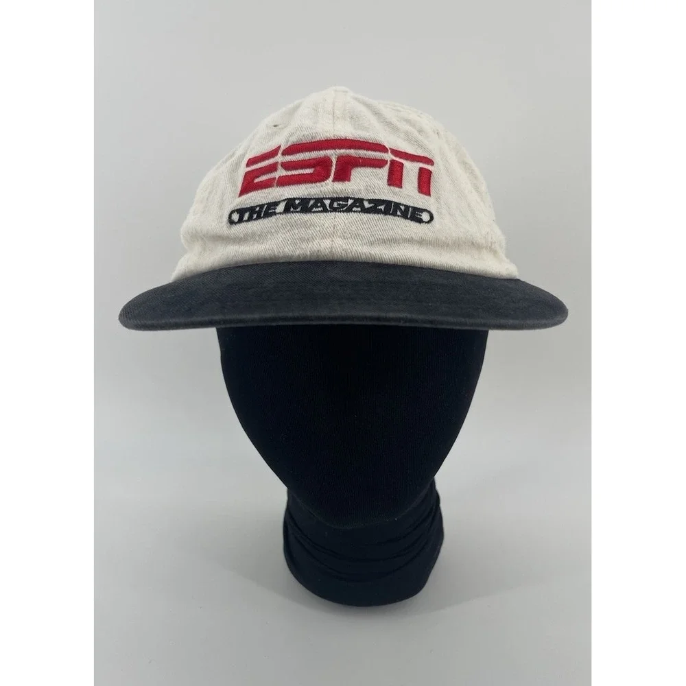 Vintage ESPN‎ The Magazine Strapback Hat Cap Cotton White  Black